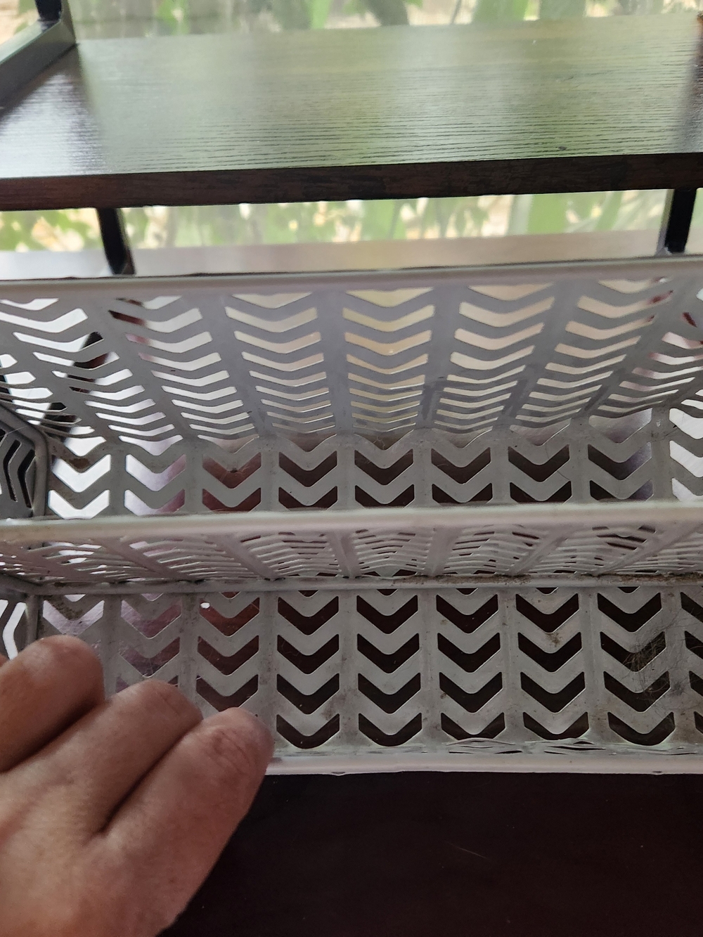 White Chevron Metal Desk Organizer - Home Storage & Organization